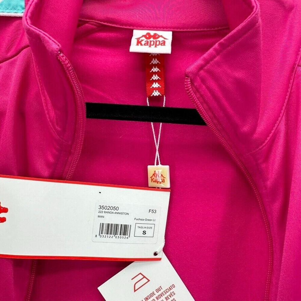 Kappa Banda Anniston Track Jacket Mens S Fushcia Pink Teal Athleisure Bloke NWT - Picture 10 of 12